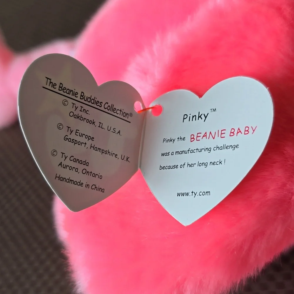 Pinky 🦩Ty Flamingo Bird🦩 Lg Plush Beanie Buddy🦩Kids Toy Rare Collectible, NWT - Picture 4 of 11